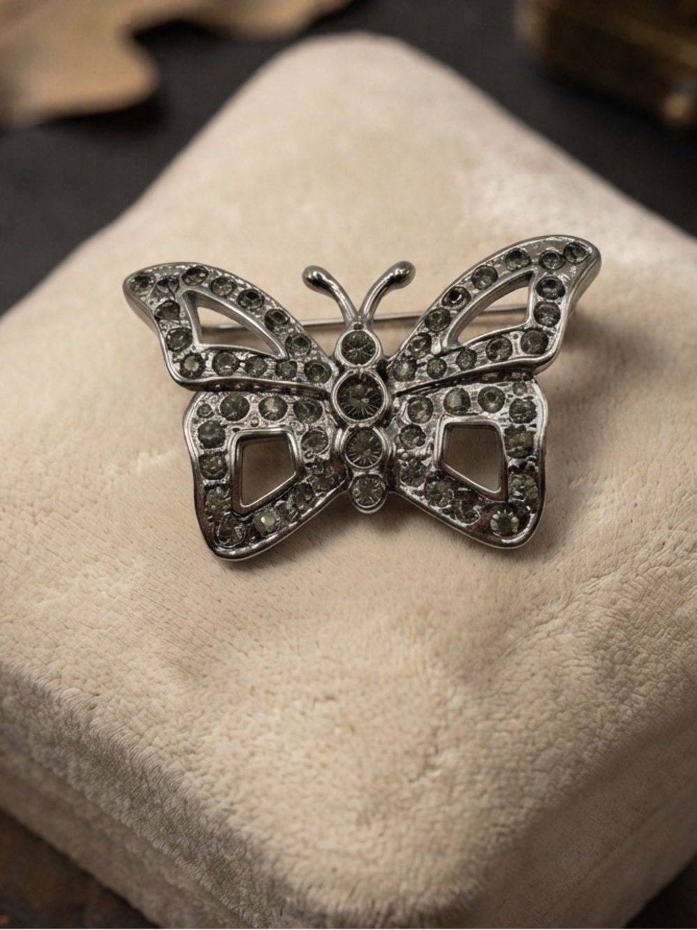 Crystal Butterfly Brooch